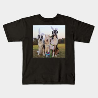 Australian Shepherds Enjoying Easter Kids T-Shirt